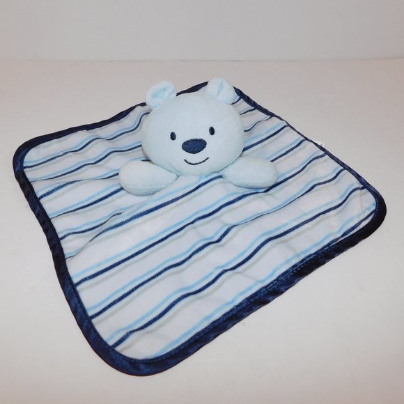 George Blue Teddy Bear Striped Plush Security Blanket baby lovey nunu Soother - Picture 1 of 5